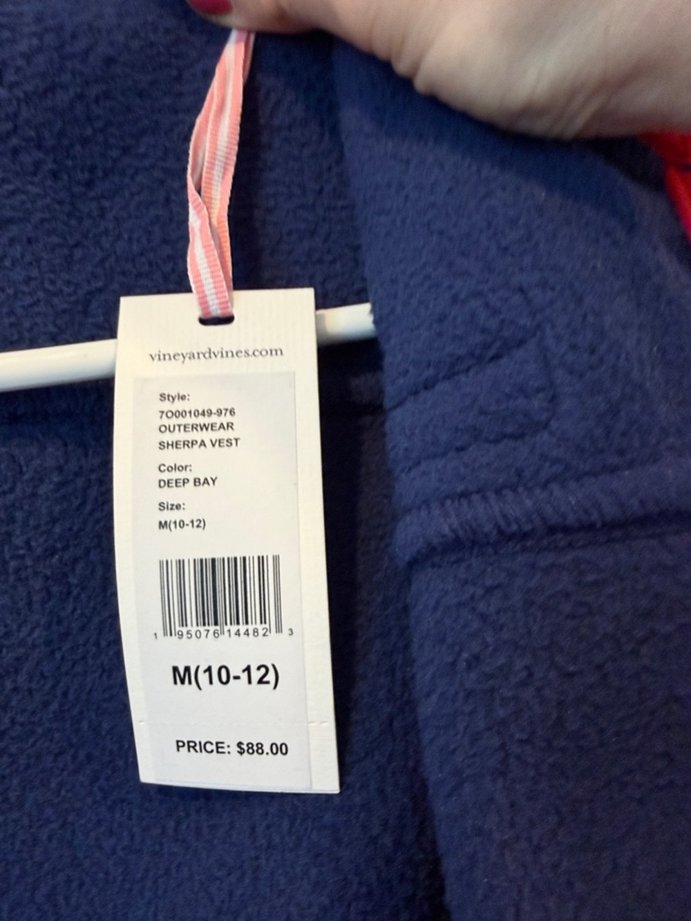 NWT Vineyard Vines Sherpa vest - girls 10/12 - Picture 2 of 2